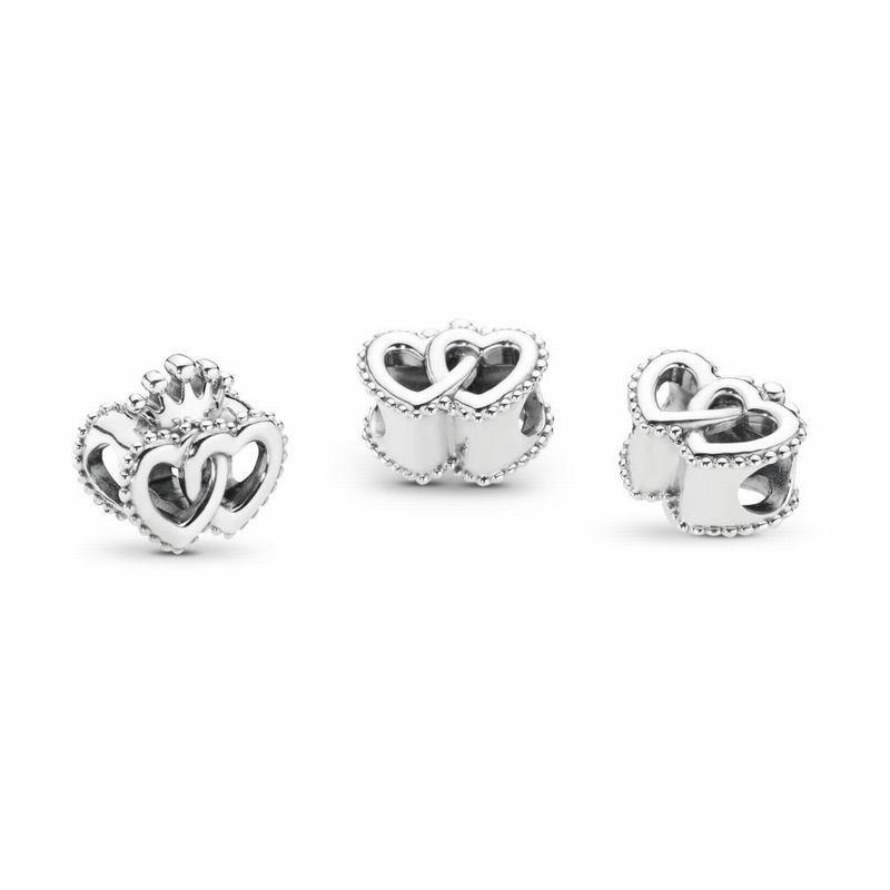 Pandora United Regal Hearts Charm - Sterling Silver - Canada | CE2802JL